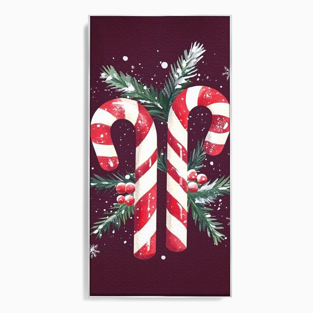 Leinwandbilder Premium, LuxCanva® D1086, Festliches Duo, Süß, Herz, Weihnachten, Rot, Symbole, Süß, Magie, Stöcke, Geist, Freude, Geschenke, Geschenke, Geschenke, Geist, Weiß, Weiß, Kirsche, Kinderzimmer, Wohnen, Schlafzimmer