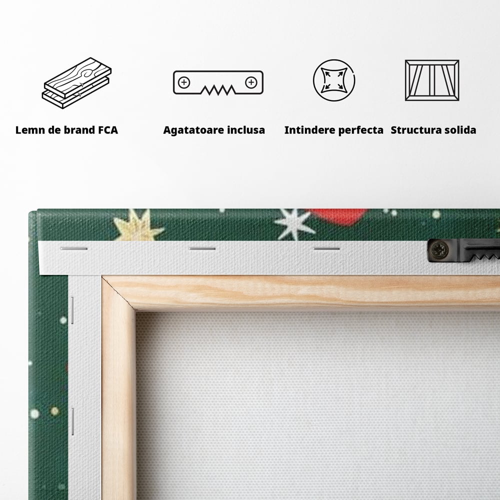 Leinwand Wandkunst Canvas Premium, LuxCanva® D1092, Weihnachten, Ballons, Geschenke, Katze, Katzen, kuschelig, Tier, Gefährte, grün, rot, Freude, Magie, Babyzimmer, Wohnen, Schlafzimmer
