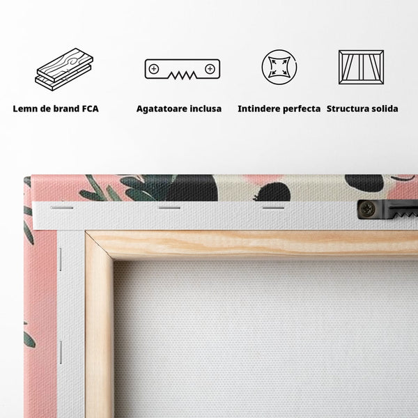 Tablou Canvas Premium, LuxCanva® D1093, Dalmatianul de Craciun, Bucurie, Gingasie, Funda, Rosie, Pui, Catel, Pete, Zambet, Blanos, Coronita, Brad, Canin, Roz, Magie, Camera Copil, Living, Dormitor