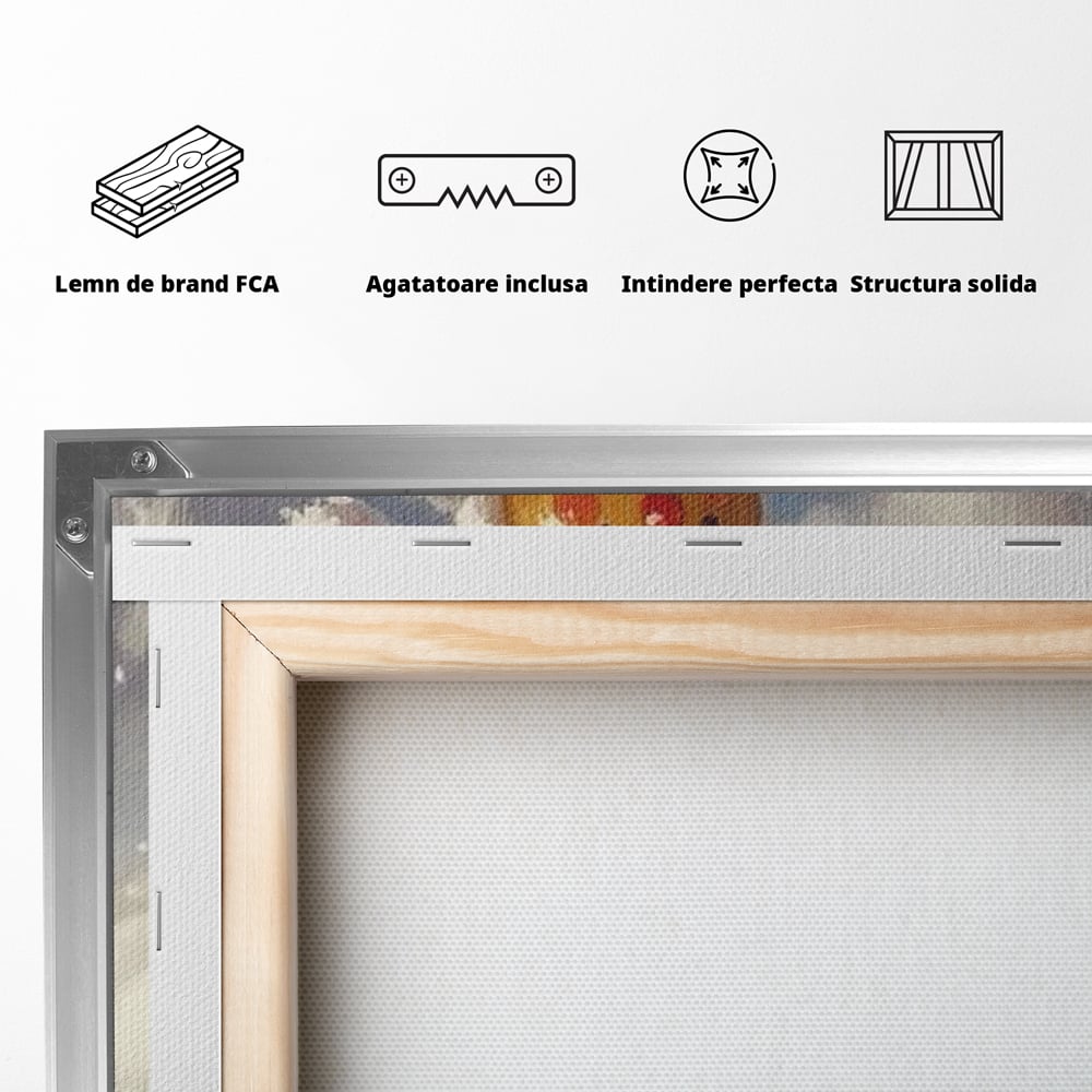 Tablou Canvas Premium, LuxCanva® D1094, Turtita pe Partie, Dulce, Prajitura, Schi, Iarna, Zapada, Munte, Aventura, Sport, Geaca, Rosie, Bucurie,Sarbatori, Veselie, Vacanta, Camera Copil, Living, Dormitor
