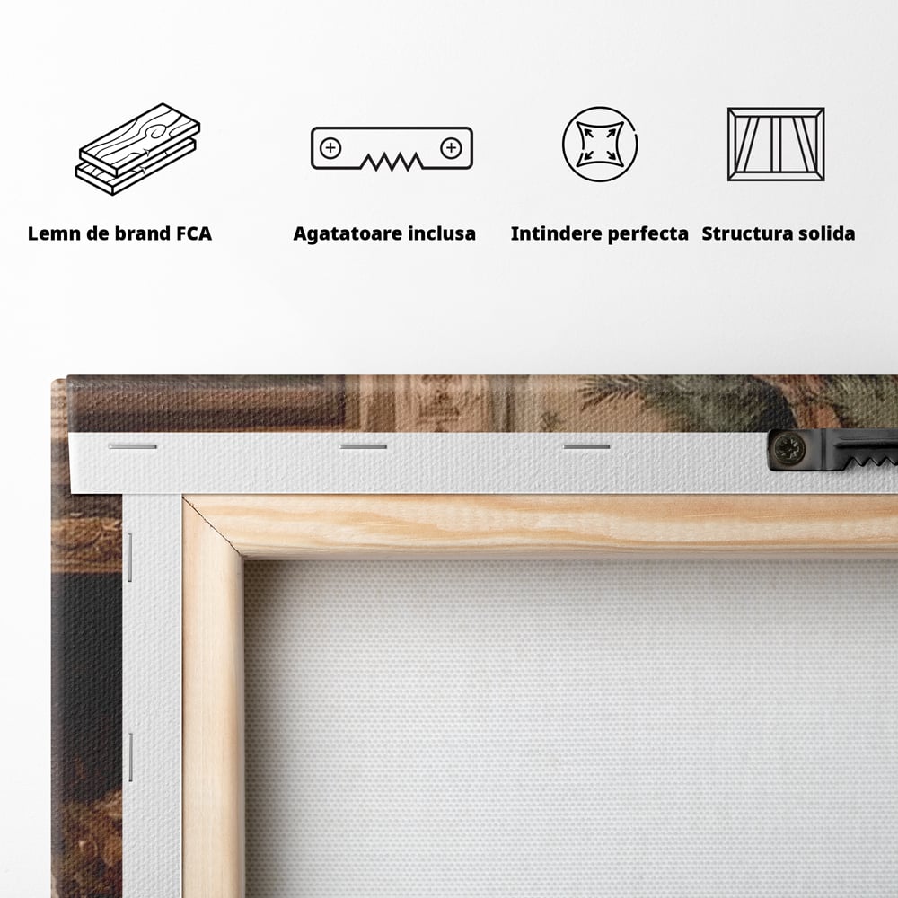 Tablou Canvas Premium, LuxCanva® D1096, Darurile copilariei,  Brad, Impodobit, Copii, Cadouri, Ajun, Inocenta, Copilarie, Fericire, Craciun, Mos, Jucarii, Iubire, Sarbatoare, Magie, Living, Dormitor