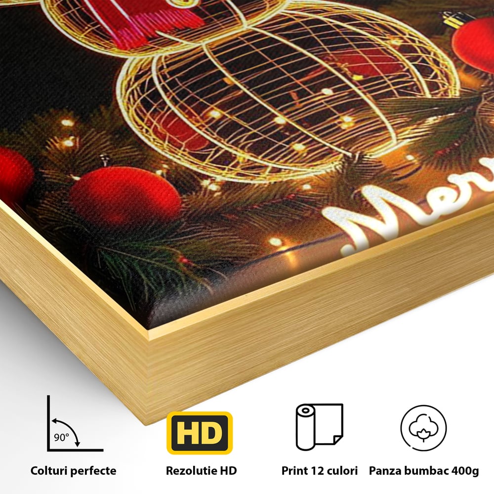 Leinwand Wandbilder Premium, LuxCanva® D1105, Urlaub Märchen, Lichter, Weihnachten, Schneemann, Schneekugeln, Rot, Rot, Glitter, Glitzer, Urlaub, Spaziergang, Straße, Park, Kinder, Wohnen, Schlafzimmer