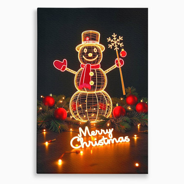 Leinwand Wandbilder Premium, LuxCanva® D1105, Urlaub Märchen, Lichter, Weihnachten, Schneemann, Schneekugeln, Rot, Rot, Glitter, Glitzer, Urlaub, Spaziergang, Straße, Park, Kinder, Wohnen, Schlafzimmer