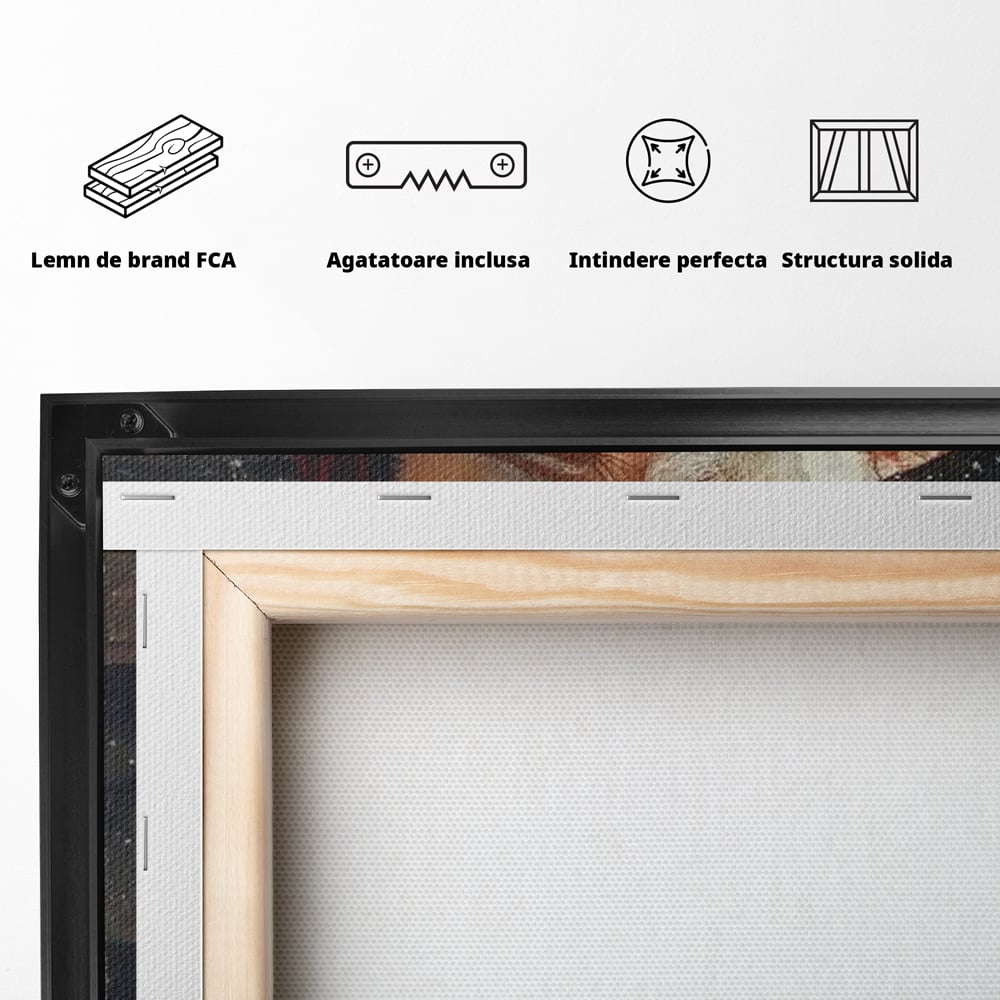 Tablou Canvas Premium, LuxCanva® D1107, Daruri din Inima, Mos, Craciun, Barba, Alba, Daruri, Brad, Noapte, Ajun, Copilarie, Visare, Dorinta, Generozitate, Iubire, Emotie, Living, Dormitor