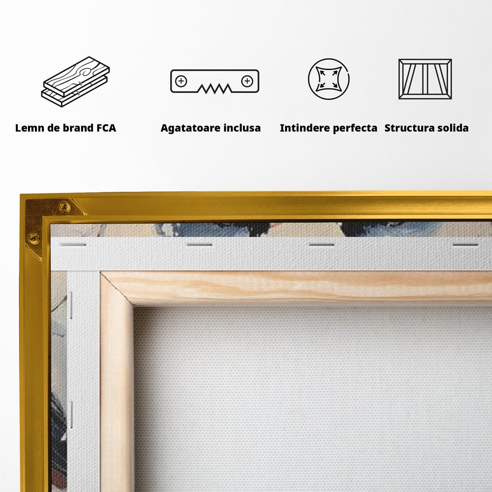 Tablou Canvas Premium, LuxCanva® D1109, Iubire Printre Fulgi, Cantec, Pereche, Iarna, Natura, Padure, Copac, Ramura, Cardinali, Cuplu, Iubire, Armonie, Pace, Zapada, Living, Dormitor