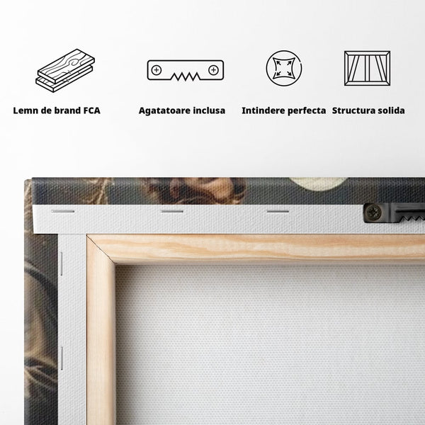 Tablou Canvas Premium, LuxCanva® D1112, Sfanta Familie, Liniste, Nastere, Betleem, Miracol, Craciun, Mantuitor, Isus, Inger, Fecioara, Maria, Iosif, Leagan, Prunc, Credinta, Har, Living, Dormitor