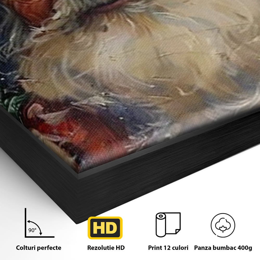 Tablou Canvas Premium, LuxCanva® D1113, Mosul Cel Bun, Zambet, Cadouri, Magie, Ajun, Noapte, Craciun, Brad, Traditie, Sarbatori, Desaga, Costum, Rosu, Barba, Alb, Emotie, Living, Dormitor