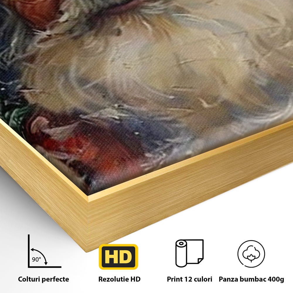Tablou Canvas Premium, LuxCanva® D1113, Mosul Cel Bun, Zambet, Cadouri, Magie, Ajun, Noapte, Craciun, Brad, Traditie, Sarbatori, Desaga, Costum, Rosu, Barba, Alb, Emotie, Living, Dormitor
