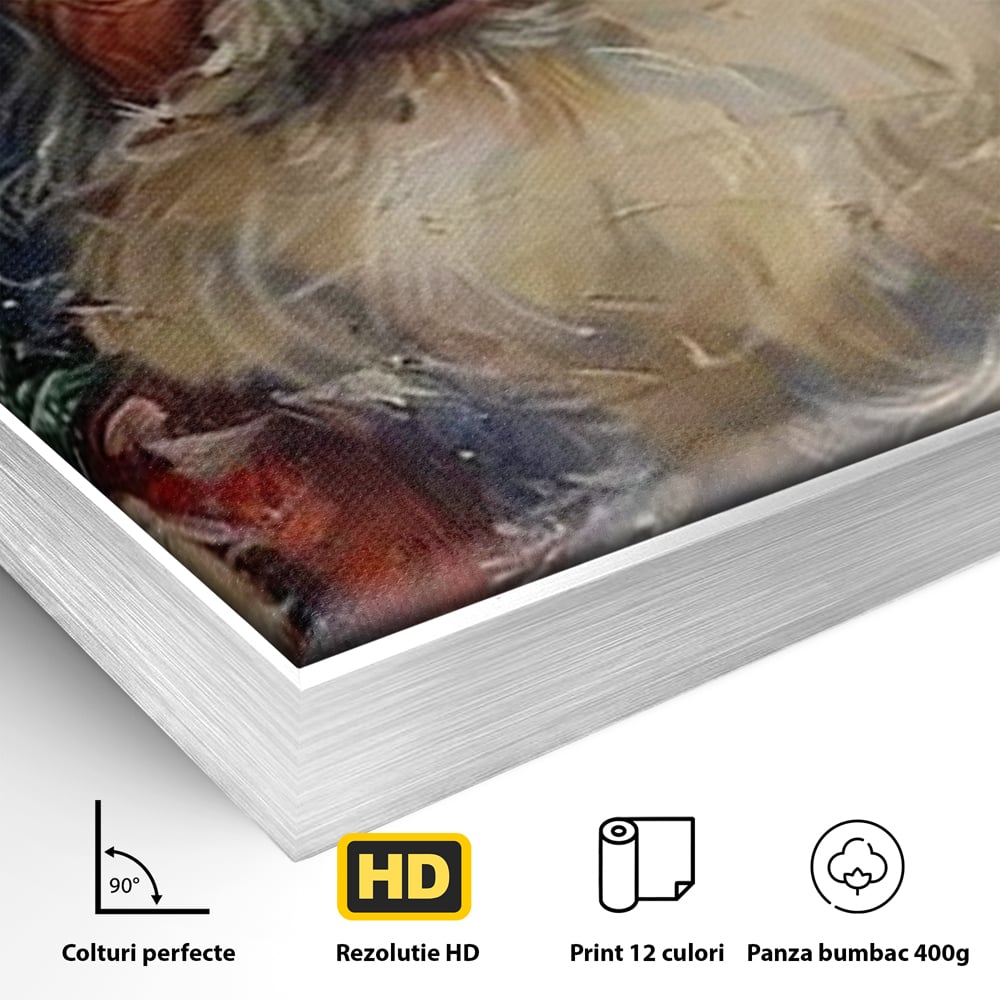 Tablou Canvas Premium, LuxCanva® D1113, Mosul Cel Bun, Zambet, Cadouri, Magie, Ajun, Noapte, Craciun, Brad, Traditie, Sarbatori, Desaga, Costum, Rosu, Barba, Alb, Emotie, Living, Dormitor