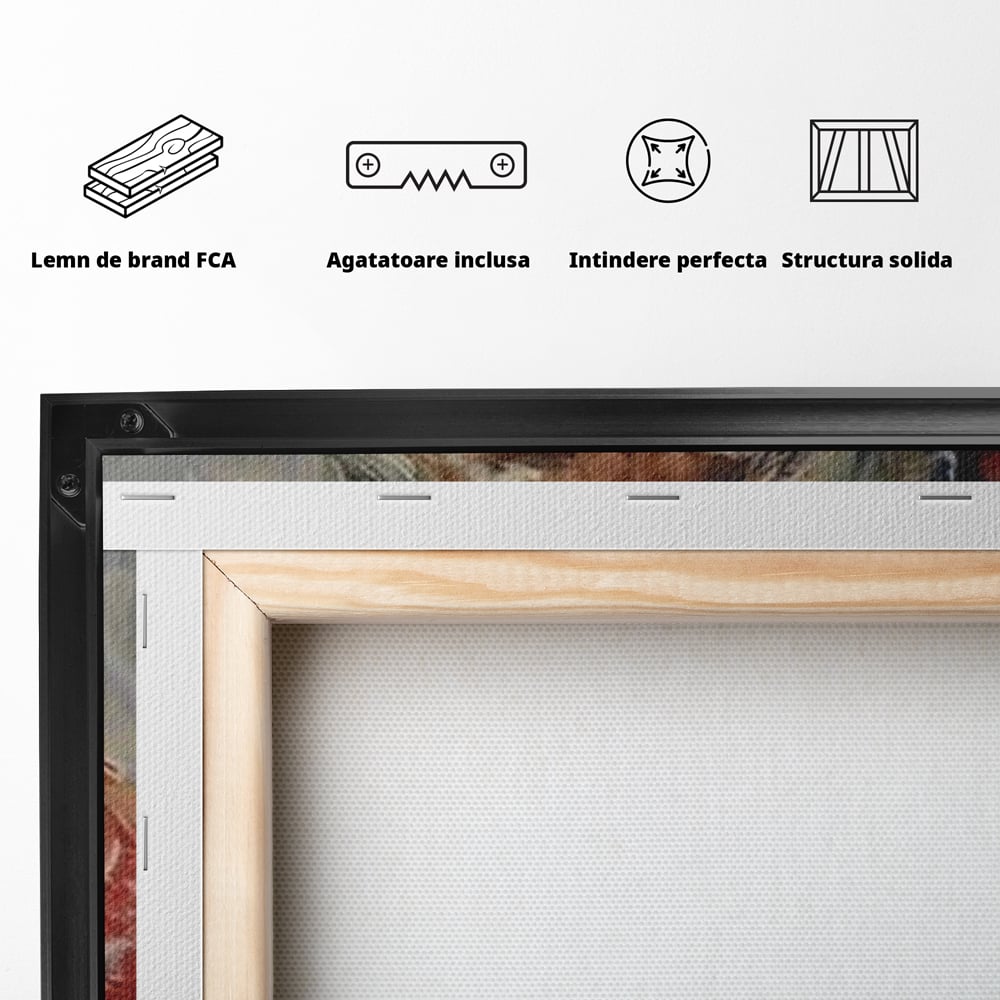 Tablou Canvas Premium, LuxCanva® D1113, Mosul Cel Bun, Zambet, Cadouri, Magie, Ajun, Noapte, Craciun, Brad, Traditie, Sarbatori, Desaga, Costum, Rosu, Barba, Alb, Emotie, Living, Dormitor