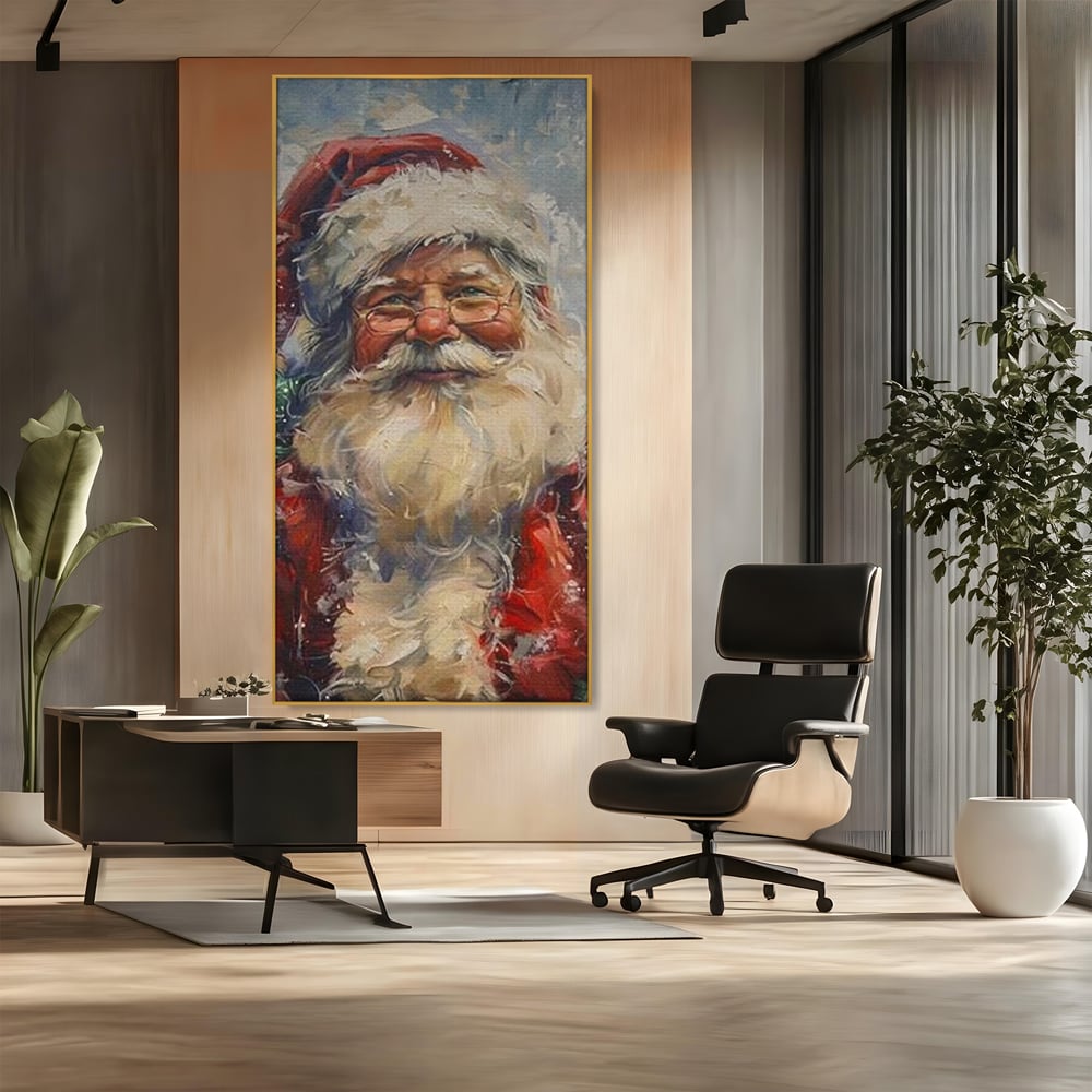 Tablou Canvas Premium, LuxCanva® D1113, Mosul Cel Bun, Zambet, Cadouri, Magie, Ajun, Noapte, Craciun, Brad, Traditie, Sarbatori, Desaga, Costum, Rosu, Barba, Alb, Emotie, Living, Dormitor