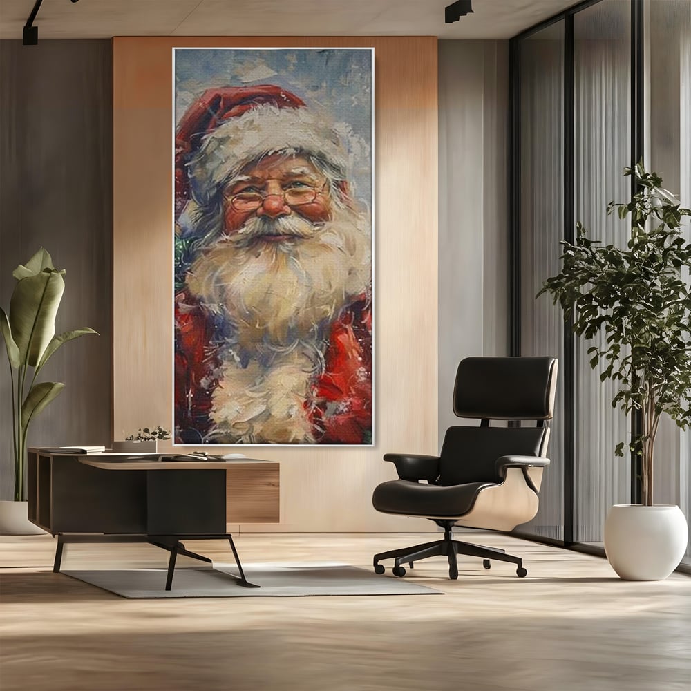 Tablou Canvas Premium, LuxCanva® D1113, Mosul Cel Bun, Zambet, Cadouri, Magie, Ajun, Noapte, Craciun, Brad, Traditie, Sarbatori, Desaga, Costum, Rosu, Barba, Alb, Emotie, Living, Dormitor
