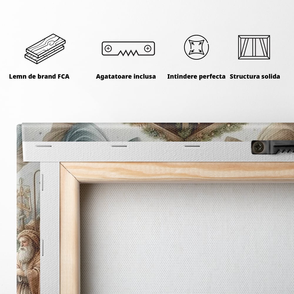 Leinwand Wandkunst Canvas Premium, LuxCanva® D1116, Frieden der Heiligen Insel, Szene, biblisch, Jesus, Engel, Hirten, Schafe, Schafe, Stern, Licht, Erlösung, Herrlichkeit, Spiritualität, Weihnachten, Glaube, Wohnen, Schlafzimmer