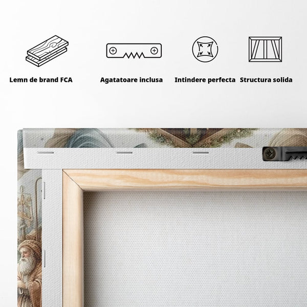 Leinwand Wandkunst Canvas Premium, LuxCanva® D1116, Frieden der Heiligen Insel, Szene, biblisch, Jesus, Engel, Hirten, Schafe, Schafe, Stern, Licht, Erlösung, Herrlichkeit, Spiritualität, Weihnachten, Glaube, Wohnen, Schlafzimmer