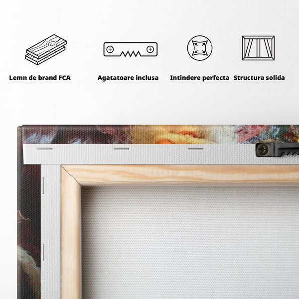Tablou Canvas Premium, LuxCanva® D1118, Mosul si Cartea Fermecata, Carte, Povesti, Basme, Lumanare, Brad, Fotoliu, Citit, Ochelari, Mos Craciun, Felinar, Noapte, Ajun, Living, Dormitor