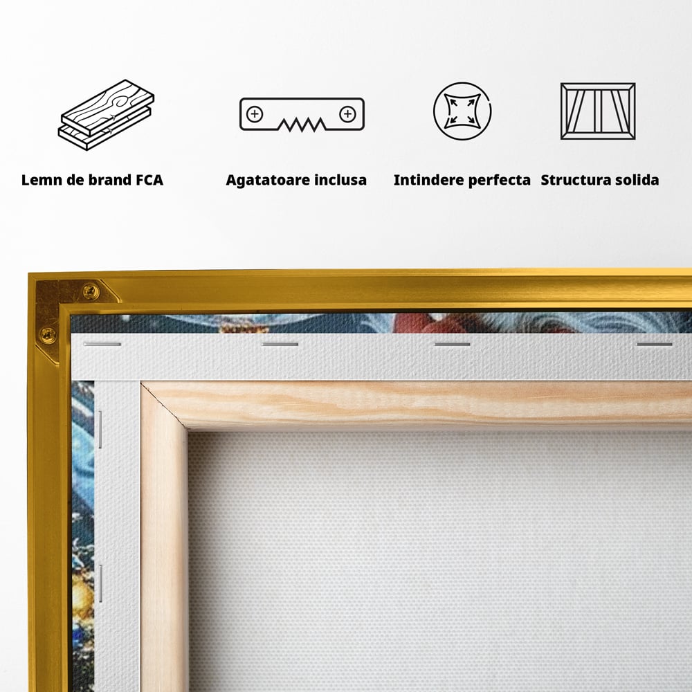 Canvas Wall Art Premium, LuxCanva® D1119, Wunder der Palme, Traum, großzügig, Globus, Kristall, Geheimnis, Geschenk, Magie, Kugel, Kugel, Hand, Geschenk, Weihnachtsmann, Wohnen, Schlafzimmer