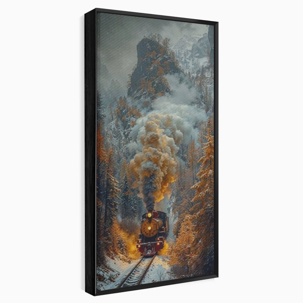 Tablou Canvas Premium, LuxCanva® D1120, Trenul Timpului, Drum, Aburi, Munti, Calatorie, Craciun, Fum, Gara, Tren, Polar, Express, Aventura, Nostalgie, Natura, Vacanta, Living, Dormitor