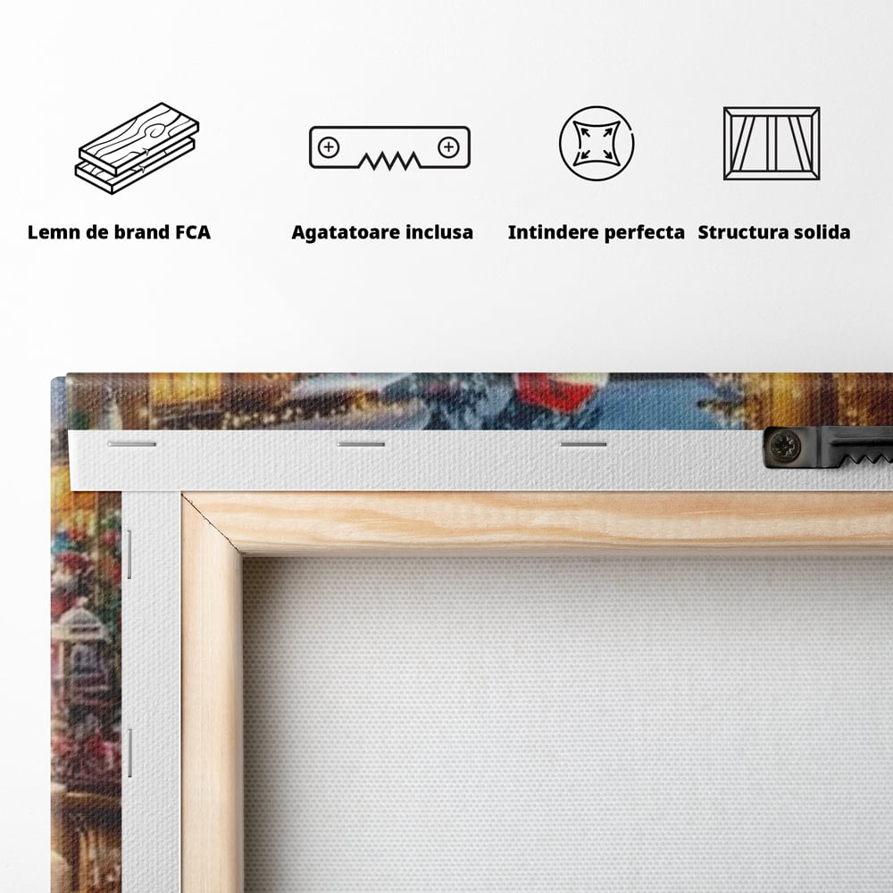 Leinwand Wandkunst Canvas Premium, LuxCanva® D1122, Wunder von Lappland, Winter, Weihnachten, Werkstatt, Spielzeug, Kinder, Werkstatt, Elfen, Verpackung, Geschenke, Schenken, Hoffnung, Weihnachtsmann, Wohnen, Schlafzimmer