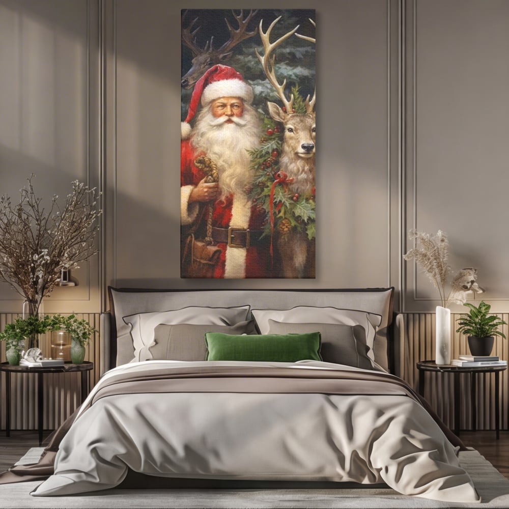 Tablou Canvas Premium, LuxCanva® D1123, Mosul si Regele Padurii, Cerb, Prietenie, Padure, Fermecat, Noblete, Ren, Calatorie, Craciun, Ajun, Speranta, Pace, Living, Dormitor