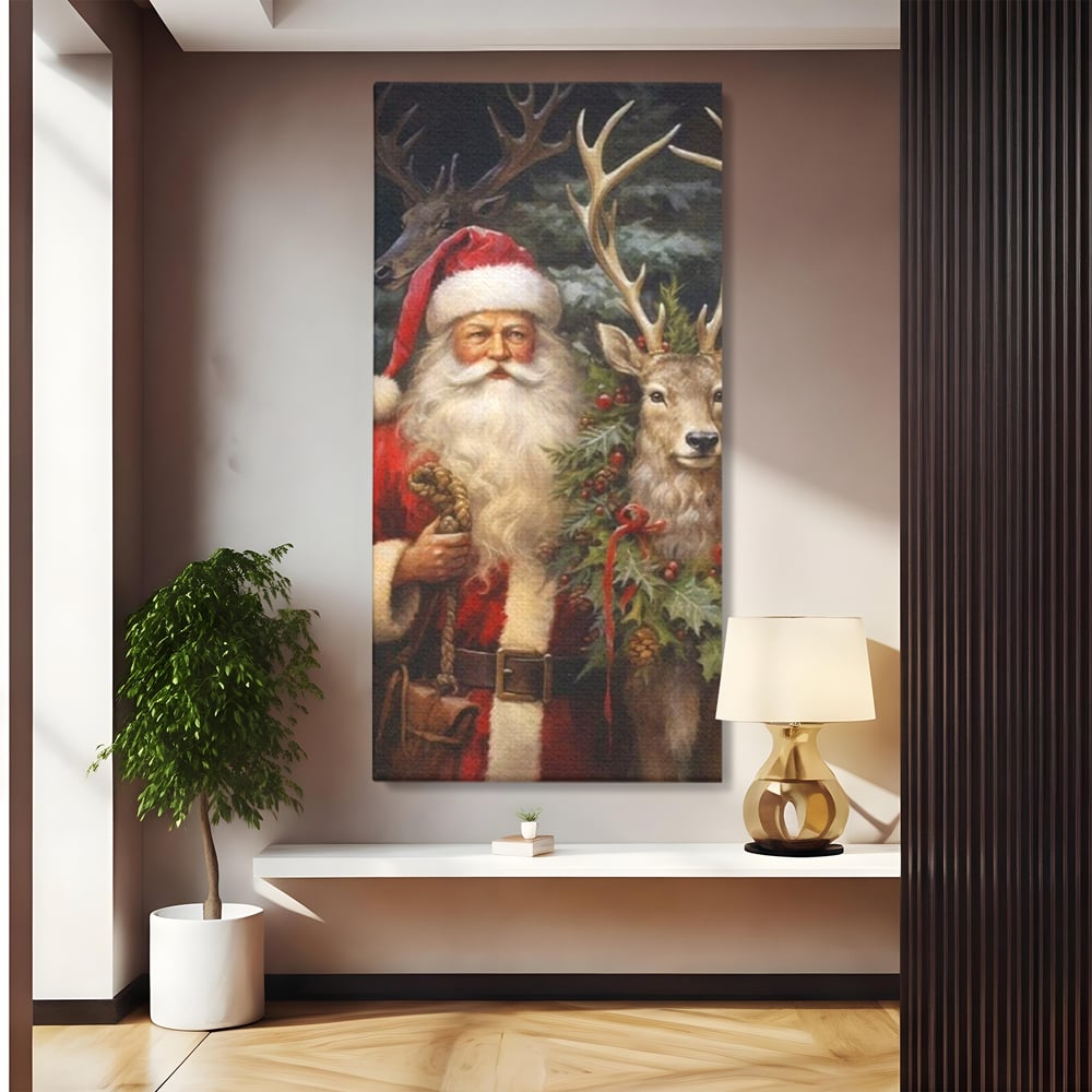 Tablou Canvas Premium, LuxCanva® D1123, Mosul si Regele Padurii, Cerb, Prietenie, Padure, Fermecat, Noblete, Ren, Calatorie, Craciun, Ajun, Speranta, Pace, Living, Dormitor