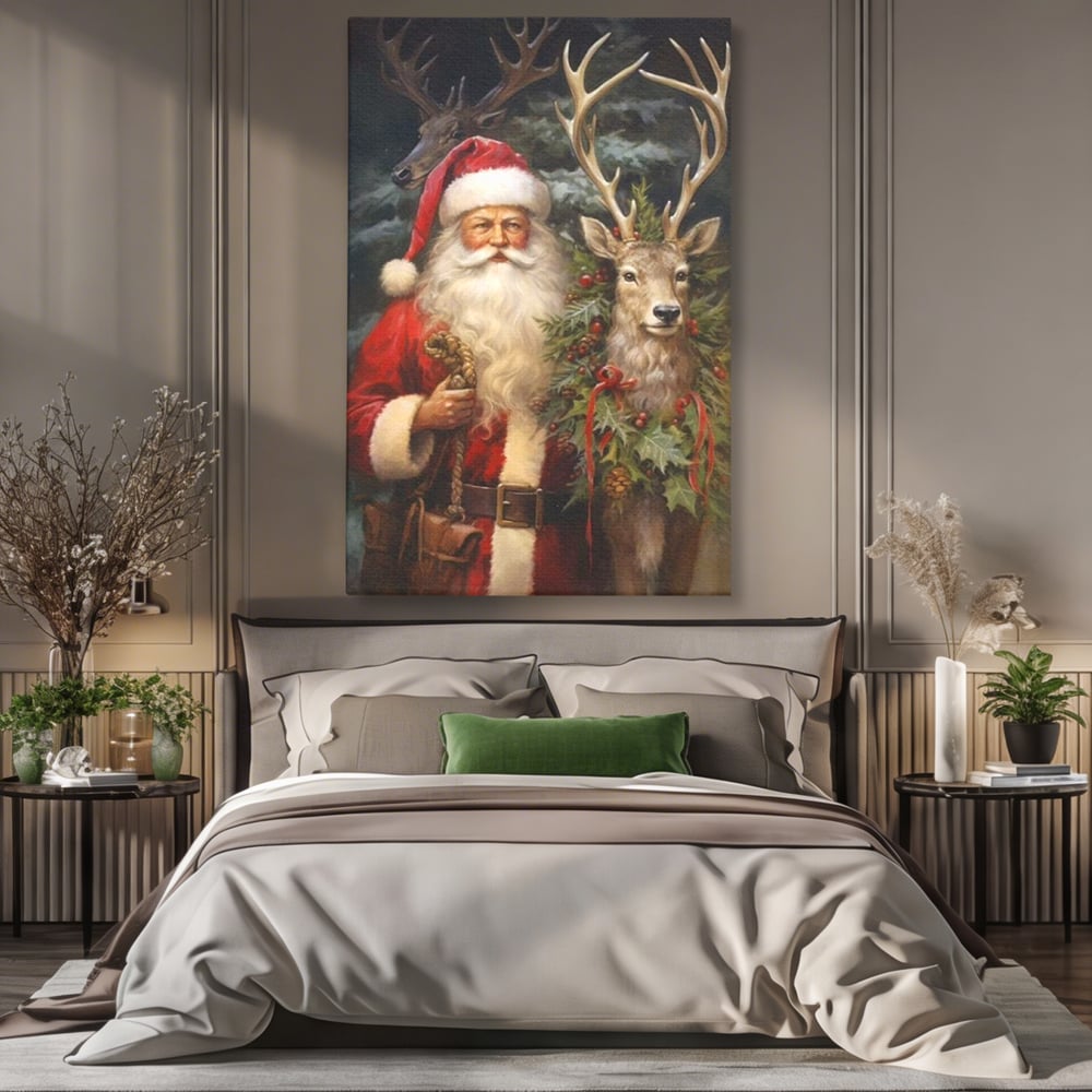 Tablou Canvas Premium, LuxCanva® D1123, Mosul si Regele Padurii, Cerb, Prietenie, Padure, Fermecat, Noblete, Ren, Calatorie, Craciun, Ajun, Speranta, Pace, Living, Dormitor