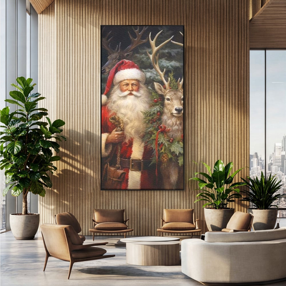 Tablou Canvas Premium, LuxCanva® D1123, Mosul si Regele Padurii, Cerb, Prietenie, Padure, Fermecat, Noblete, Ren, Calatorie, Craciun, Ajun, Speranta, Pace, Living, Dormitor