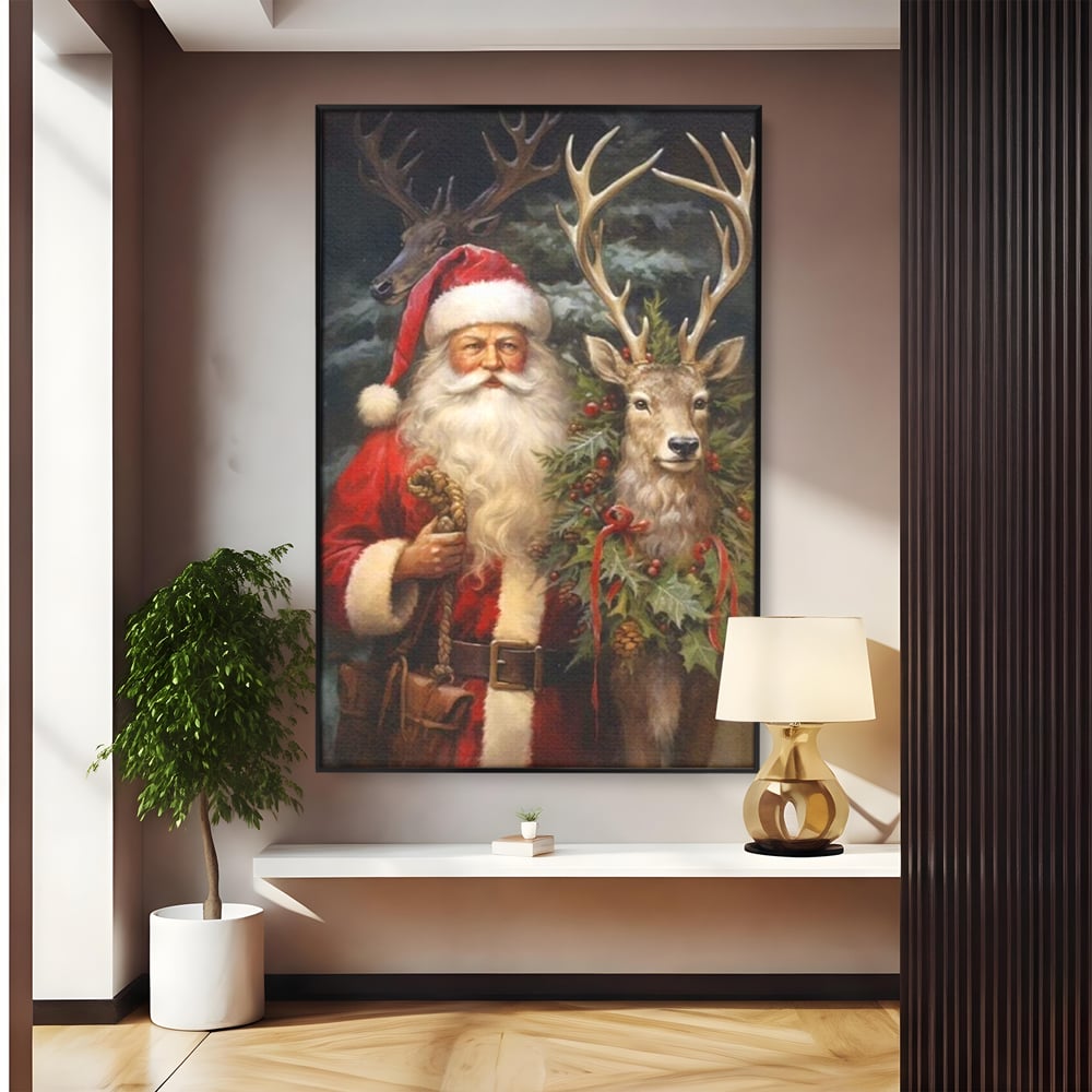Tablou Canvas Premium, LuxCanva® D1123, Mosul si Regele Padurii, Cerb, Prietenie, Padure, Fermecat, Noblete, Ren, Calatorie, Craciun, Ajun, Speranta, Pace, Living, Dormitor