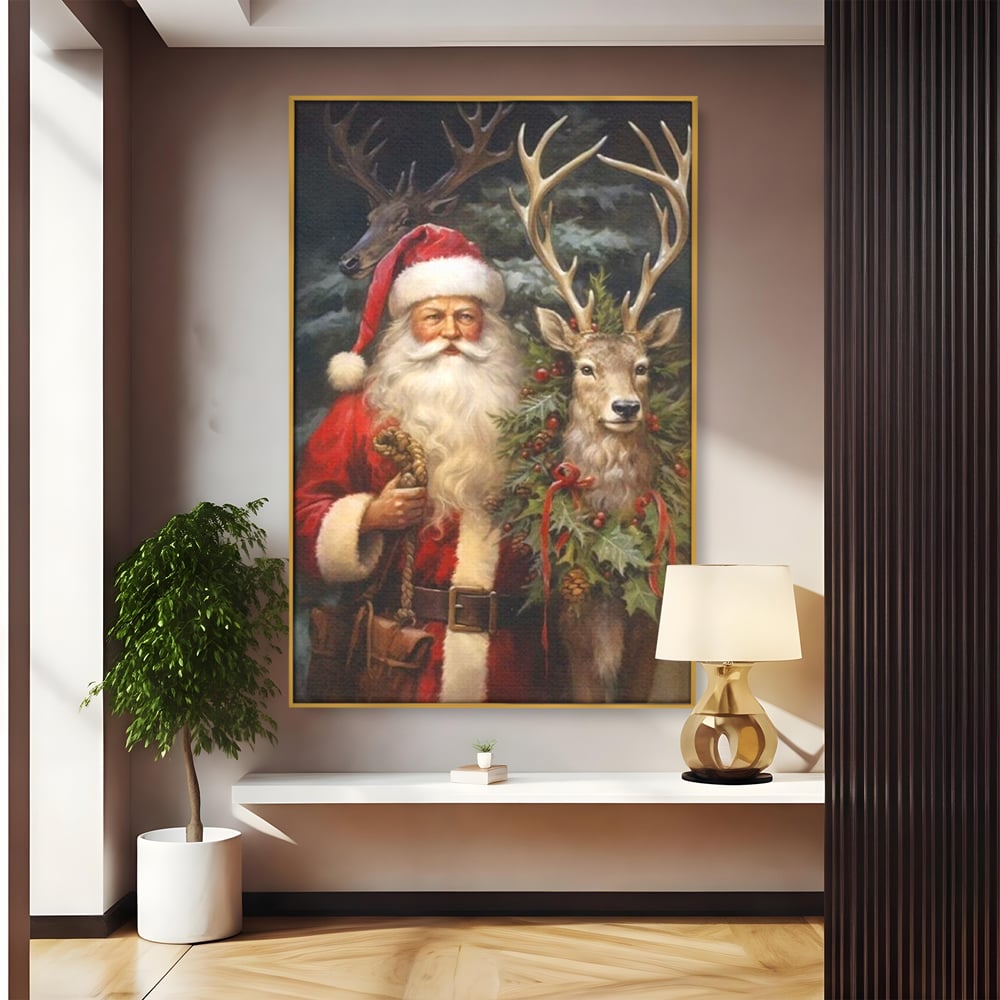 Tablou Canvas Premium, LuxCanva® D1123, Mosul si Regele Padurii, Cerb, Prietenie, Padure, Fermecat, Noblete, Ren, Calatorie, Craciun, Ajun, Speranta, Pace, Living, Dormitor