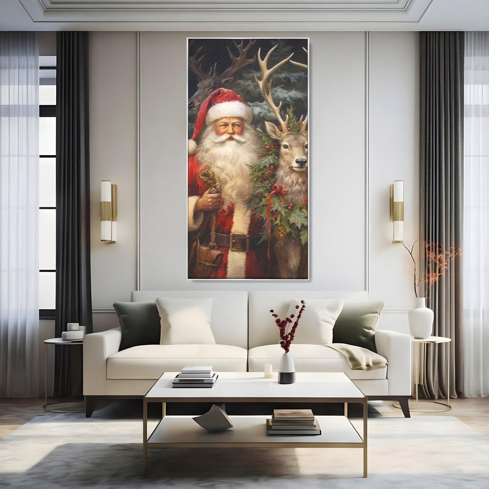 Tablou Canvas Premium, LuxCanva® D1123, Mosul si Regele Padurii, Cerb, Prietenie, Padure, Fermecat, Noblete, Ren, Calatorie, Craciun, Ajun, Speranta, Pace, Living, Dormitor