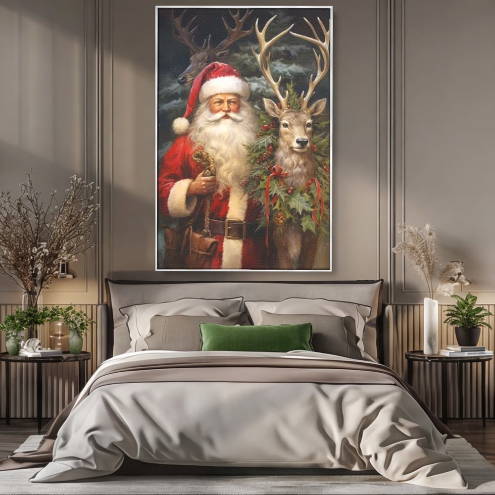 Tablou Canvas Premium, LuxCanva® D1123, Mosul si Regele Padurii, Cerb, Prietenie, Padure, Fermecat, Noblete, Ren, Calatorie, Craciun, Ajun, Speranta, Pace, Living, Dormitor