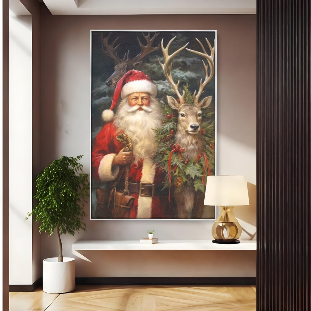 Tablou Canvas Premium, LuxCanva® D1123, Mosul si Regele Padurii, Cerb, Prietenie, Padure, Fermecat, Noblete, Ren, Calatorie, Craciun, Ajun, Speranta, Pace, Living, Dormitor