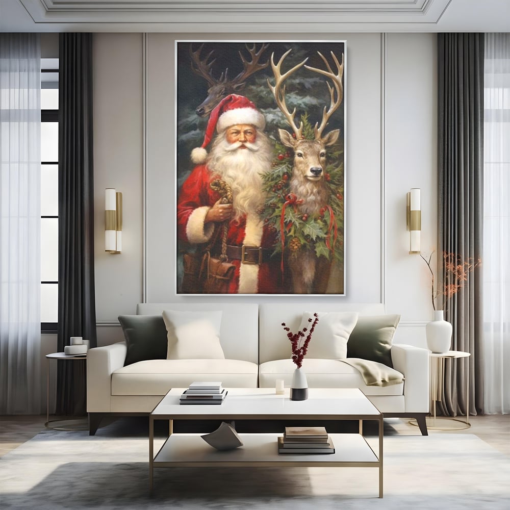 Tablou Canvas Premium, LuxCanva® D1123, Mosul si Regele Padurii, Cerb, Prietenie, Padure, Fermecat, Noblete, Ren, Calatorie, Craciun, Ajun, Speranta, Pace, Living, Dormitor