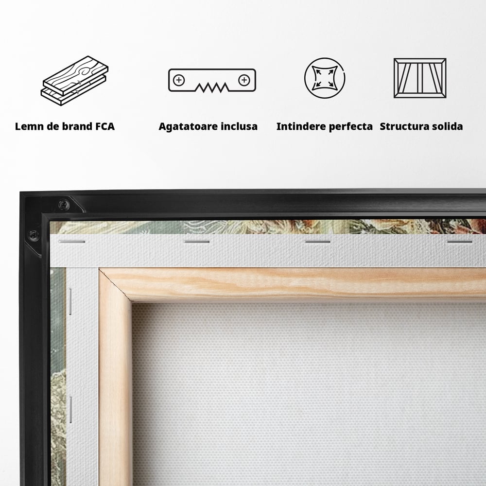 Leinwand Wandkunst Canvas Premium, LuxCanva® D1124, Weihnachtsfee, Flügel, Fenster, Flügel, Flügel, Fenster, Tanne, Staub, Sterne, Magie, Tanz, Märchen, Märchen, Tanzen, Märchen, Engel, Fee, Wunder, Weihnachten, Wohnen, Schlafzimmer