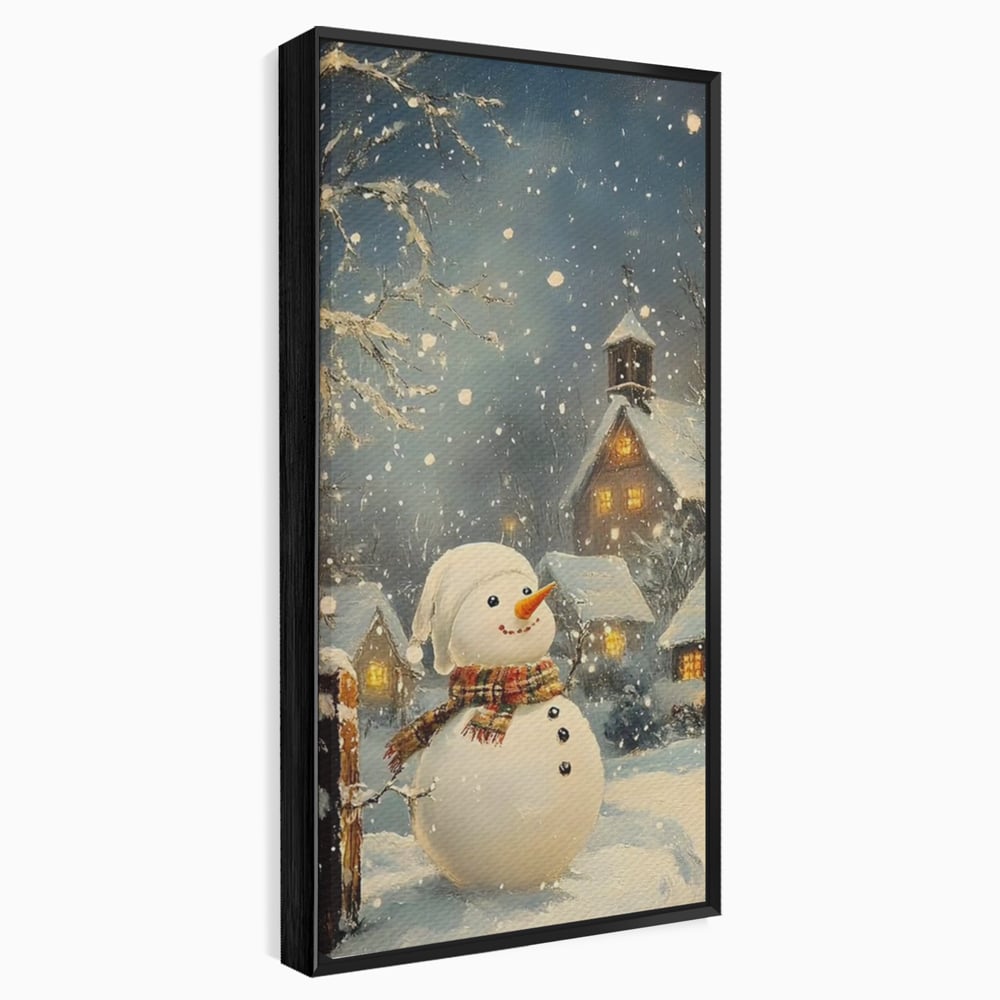 Leinwandbilder Premium, LuxCanva® D1128, Weißer Gast des Abends, Mann, Schnee, Fröhlich, Magisch, Dorf, Verschneit, Haus, Hell, Kalt, Winter, Kindheit, Schnee, Schnee, Schnee, Schnee, Schnee, Schnee, Wohnen, Schlafzimmer