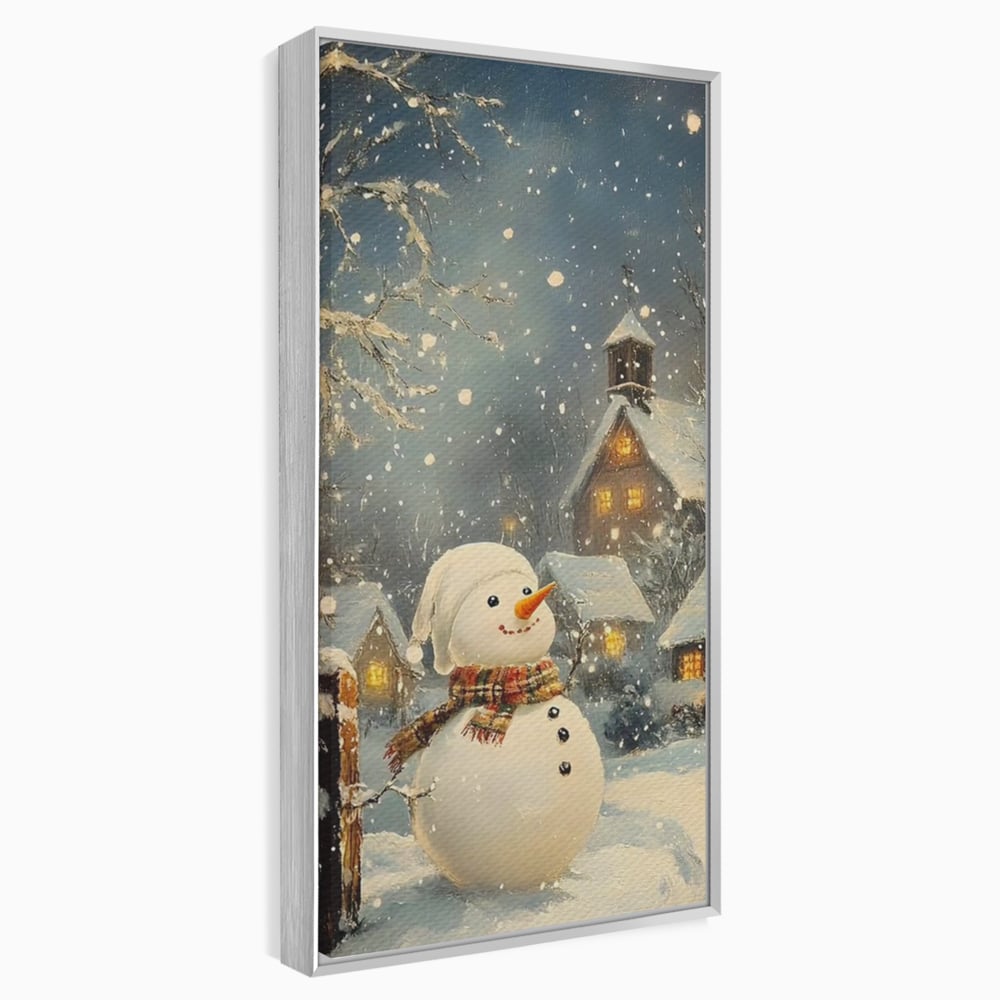Leinwandbilder Premium, LuxCanva® D1128, Weißer Gast des Abends, Mann, Schnee, Fröhlich, Magisch, Dorf, Verschneit, Haus, Hell, Kalt, Winter, Kindheit, Schnee, Schnee, Schnee, Schnee, Schnee, Schnee, Wohnen, Schlafzimmer