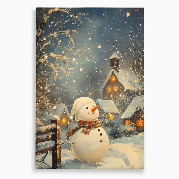 Leinwandbilder Premium, LuxCanva® D1128, Weißer Gast des Abends, Mann, Schnee, Fröhlich, Magisch, Dorf, Verschneit, Haus, Hell, Kalt, Winter, Kindheit, Schnee, Schnee, Schnee, Schnee, Schnee, Schnee, Wohnen, Schlafzimmer