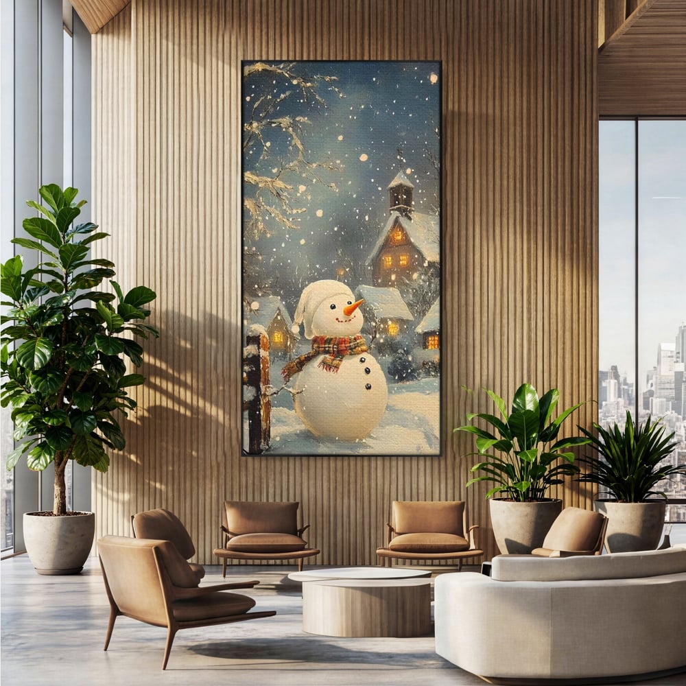 Leinwandbilder Premium, LuxCanva® D1128, Weißer Gast des Abends, Mann, Schnee, Fröhlich, Magisch, Dorf, Verschneit, Haus, Hell, Kalt, Winter, Kindheit, Schnee, Schnee, Schnee, Schnee, Schnee, Schnee, Wohnen, Schlafzimmer