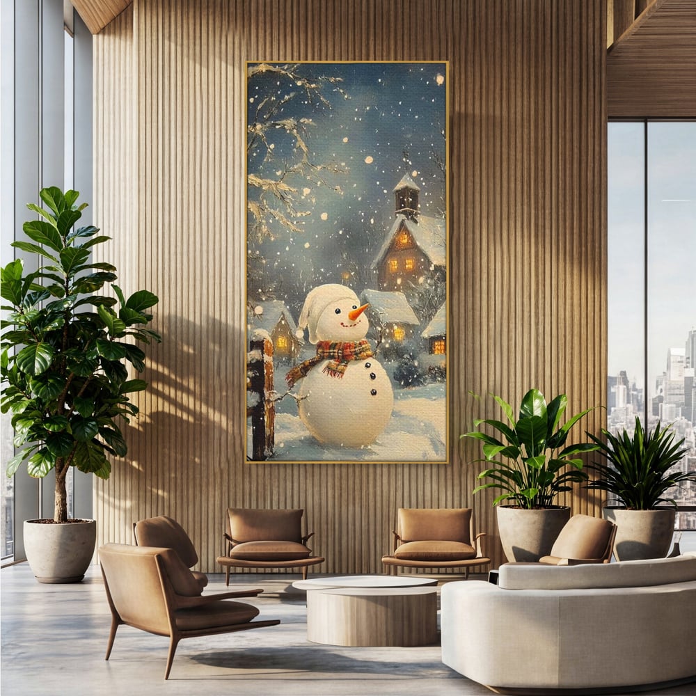 Leinwandbilder Premium, LuxCanva® D1128, Weißer Gast des Abends, Mann, Schnee, Fröhlich, Magisch, Dorf, Verschneit, Haus, Hell, Kalt, Winter, Kindheit, Schnee, Schnee, Schnee, Schnee, Schnee, Schnee, Wohnen, Schlafzimmer