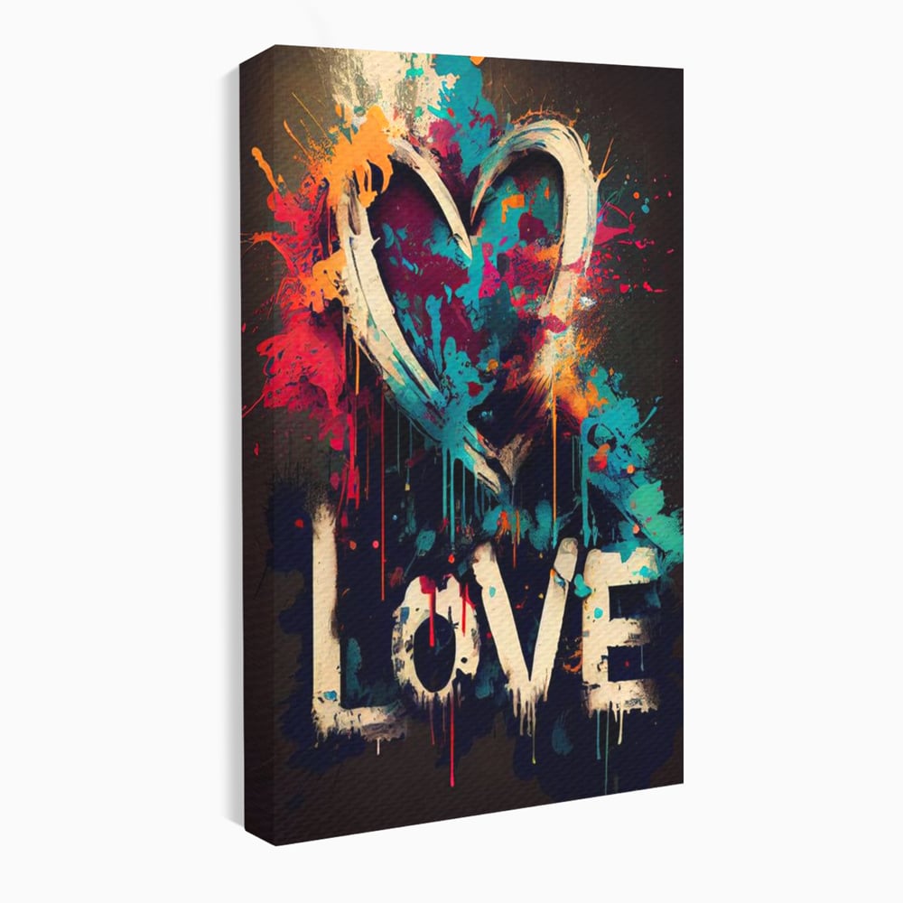 Leinwandbilder Premium LuxCanva® E1000, Explosion von Farbe und Liebe , Farbe, Liebe, Energie, Ausdruck, Ausdruck, Kunst, Wohnzimmer, lebendige Farben