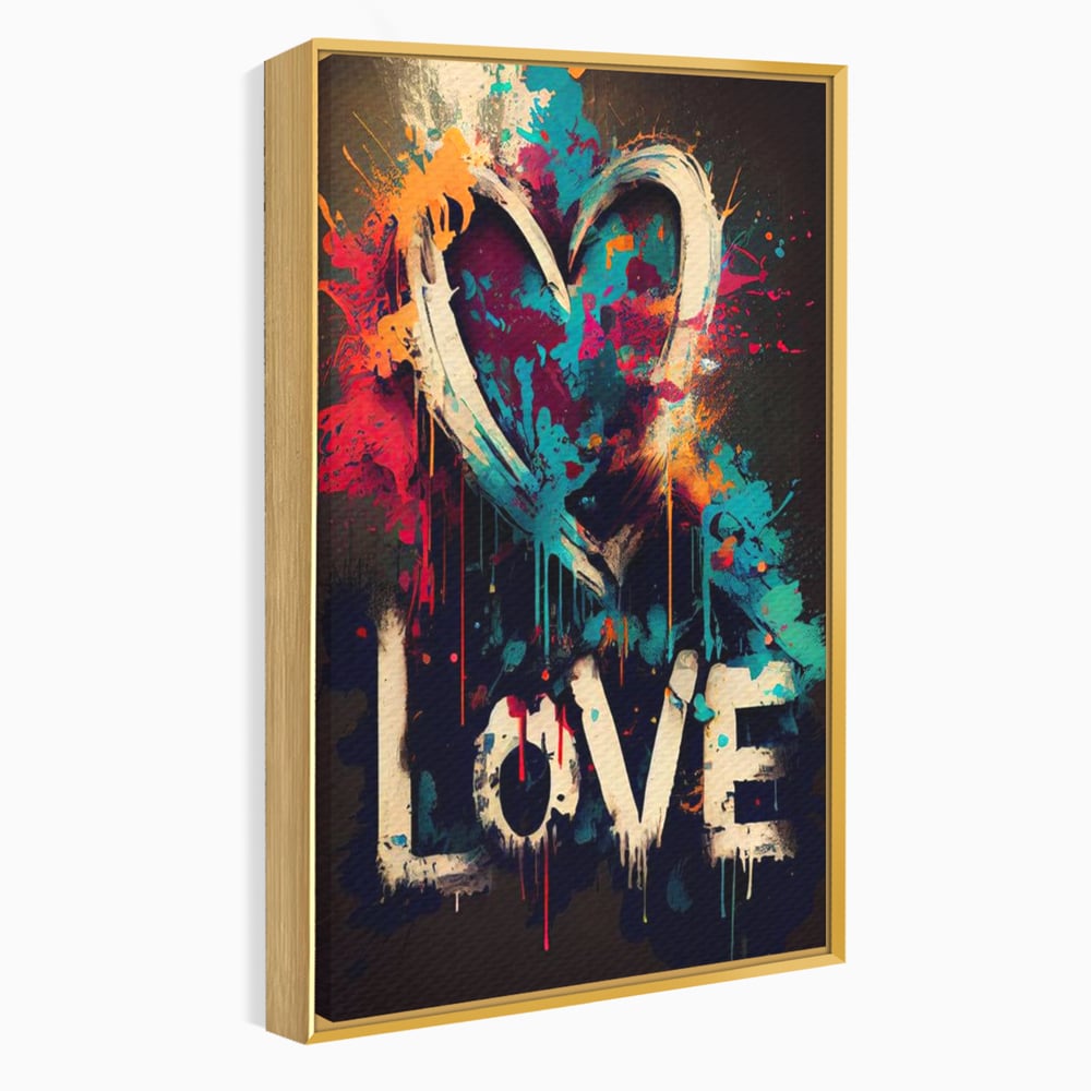 Leinwandbilder Premium LuxCanva® E1000, Explosion von Farbe und Liebe , Farbe, Liebe, Energie, Ausdruck, Ausdruck, Kunst, Wohnzimmer, lebendige Farben