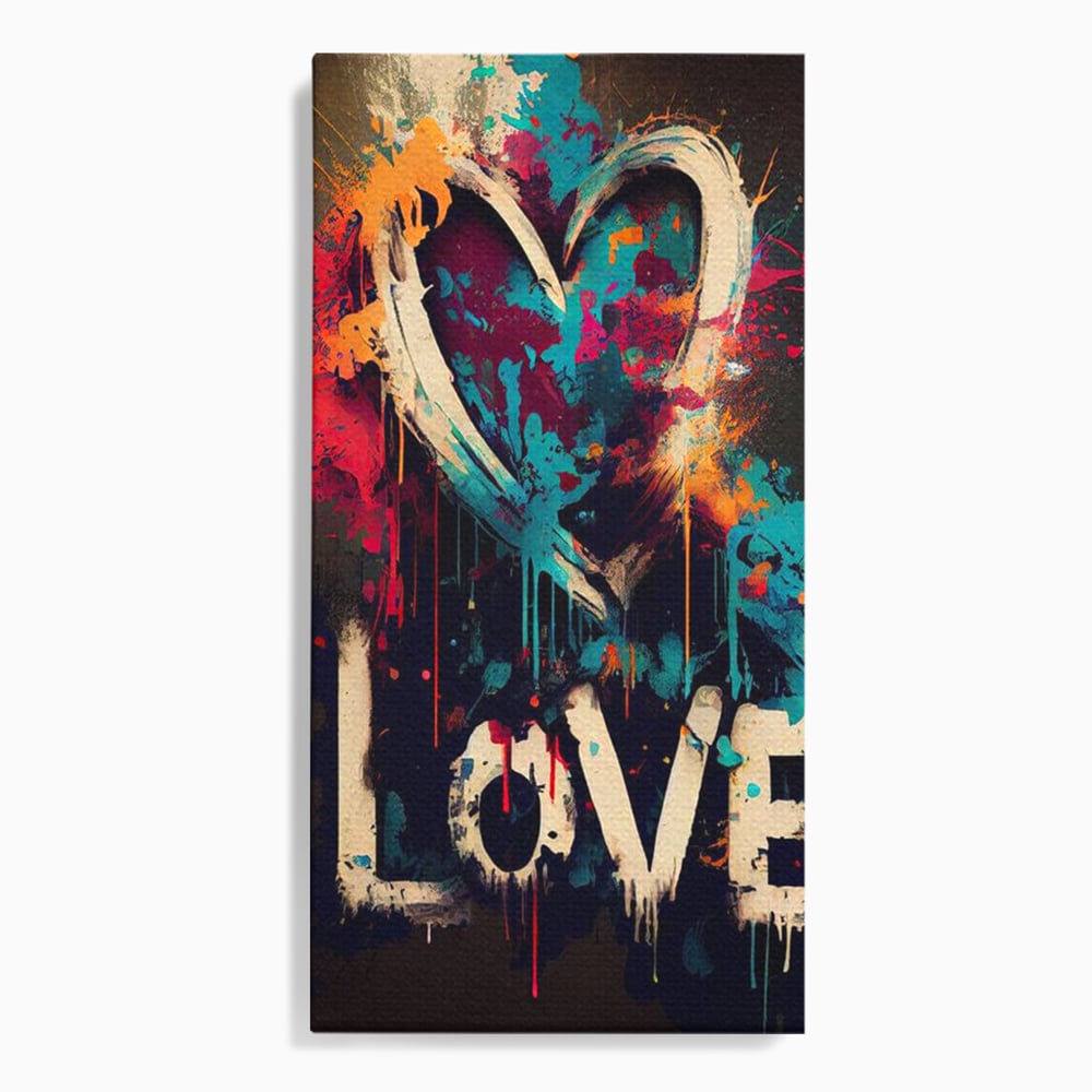 Leinwandbilder Premium LuxCanva® E1000, Explosion von Farbe und Liebe , Farbe, Liebe, Energie, Ausdruck, Ausdruck, Kunst, Wohnzimmer, lebendige Farben