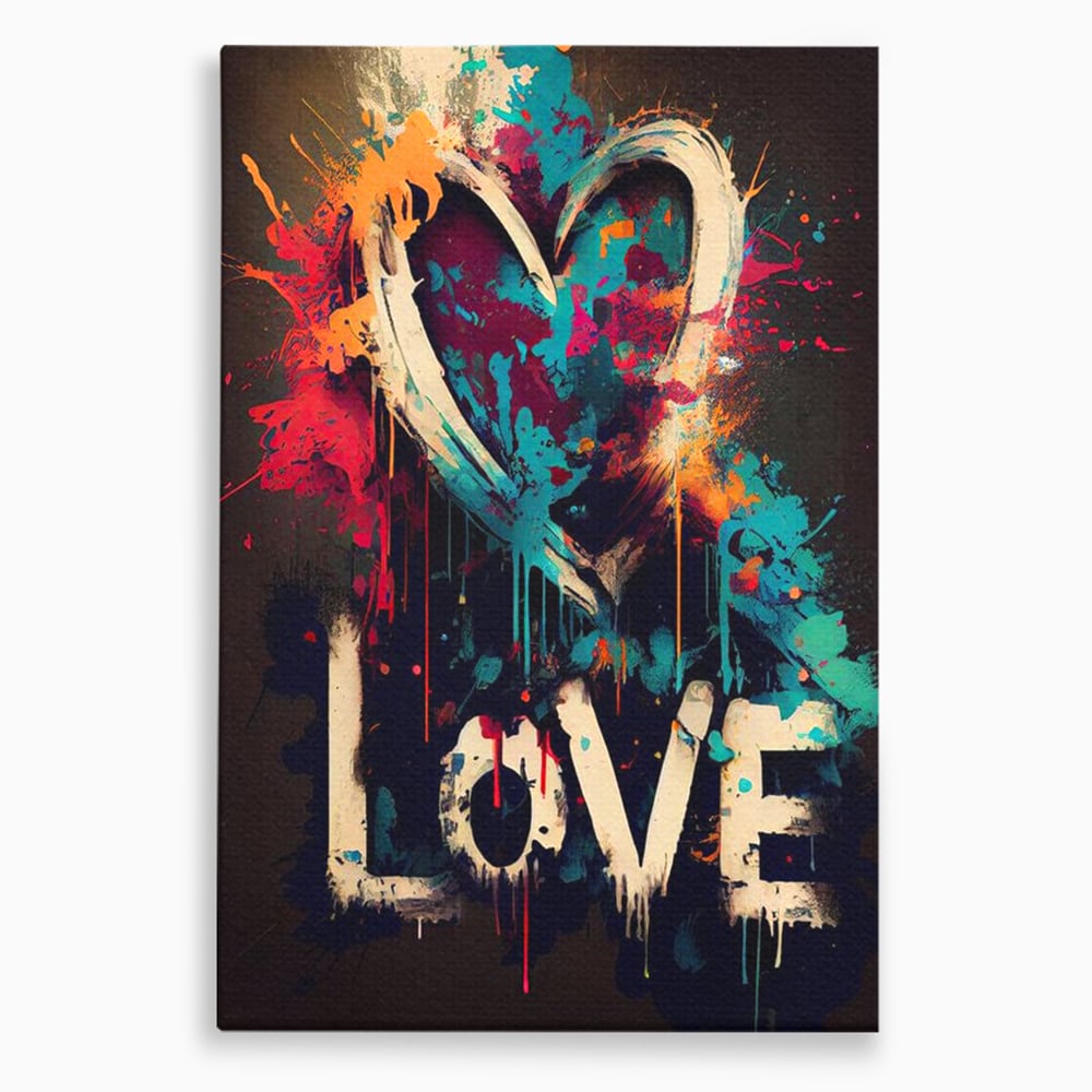 Leinwandbilder Premium LuxCanva® E1000, Explosion von Farbe und Liebe , Farbe, Liebe, Energie, Ausdruck, Ausdruck, Kunst, Wohnzimmer, lebendige Farben