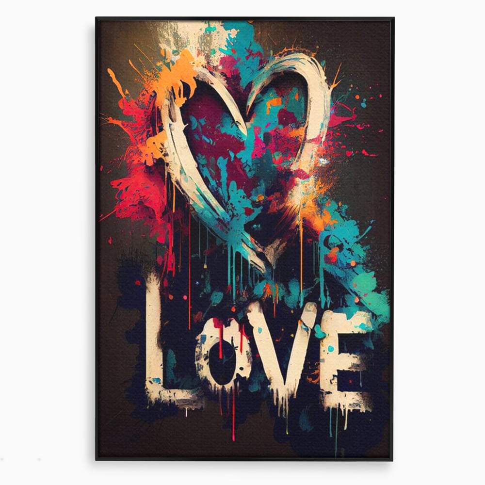 Leinwandbilder Premium LuxCanva® E1000, Explosion von Farbe und Liebe , Farbe, Liebe, Energie, Ausdruck, Ausdruck, Kunst, Wohnzimmer, lebendige Farben