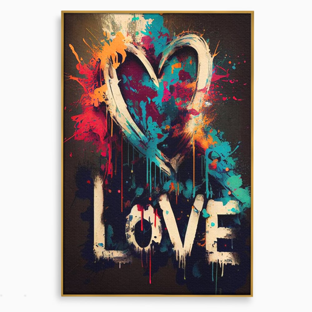 Leinwandbilder Premium LuxCanva® E1000, Explosion von Farbe und Liebe , Farbe, Liebe, Energie, Ausdruck, Ausdruck, Kunst, Wohnzimmer, lebendige Farben
