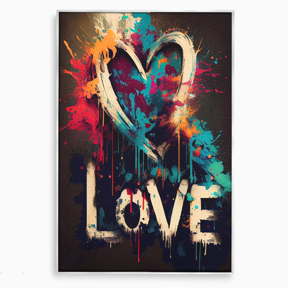 Leinwandbilder Premium LuxCanva® E1000, Explosion von Farbe und Liebe , Farbe, Liebe, Energie, Ausdruck, Ausdruck, Kunst, Wohnzimmer, lebendige Farben