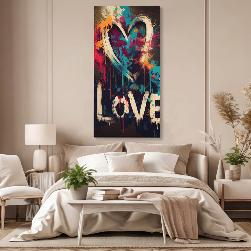 Leinwandbilder Premium LuxCanva® E1000, Explosion von Farbe und Liebe , Farbe, Liebe, Energie, Ausdruck, Ausdruck, Kunst, Wohnzimmer, lebendige Farben
