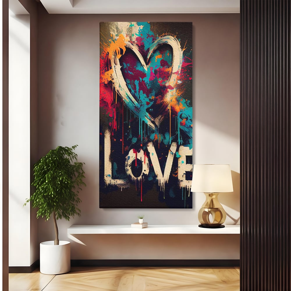 Leinwandbilder Premium LuxCanva® E1000, Explosion von Farbe und Liebe , Farbe, Liebe, Energie, Ausdruck, Ausdruck, Kunst, Wohnzimmer, lebendige Farben