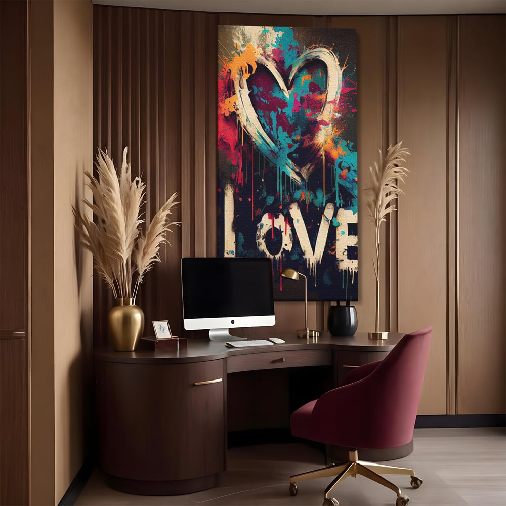 Leinwandbilder Premium LuxCanva® E1000, Explosion von Farbe und Liebe , Farbe, Liebe, Energie, Ausdruck, Ausdruck, Kunst, Wohnzimmer, lebendige Farben