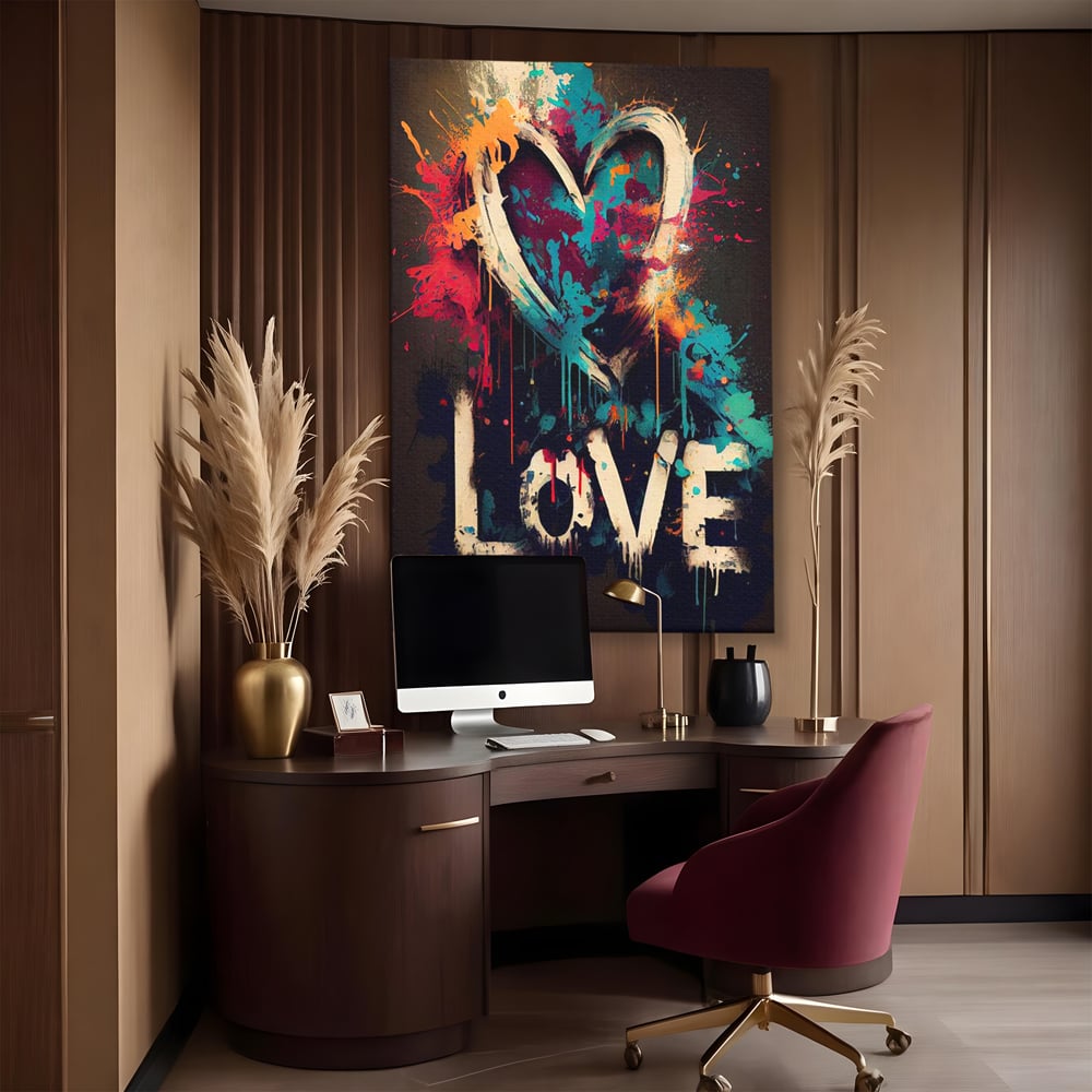 Leinwandbilder Premium LuxCanva® E1000, Explosion von Farbe und Liebe , Farbe, Liebe, Energie, Ausdruck, Ausdruck, Kunst, Wohnzimmer, lebendige Farben