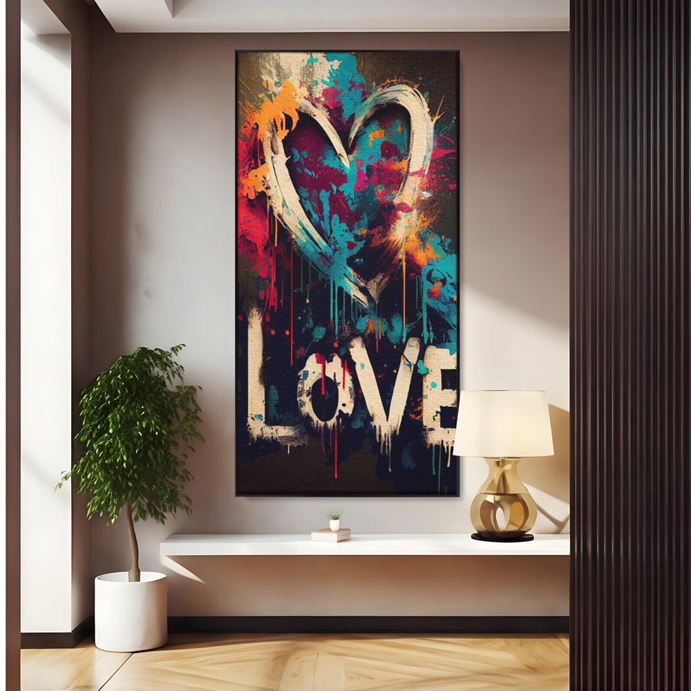 Leinwandbilder Premium LuxCanva® E1000, Explosion von Farbe und Liebe , Farbe, Liebe, Energie, Ausdruck, Ausdruck, Kunst, Wohnzimmer, lebendige Farben